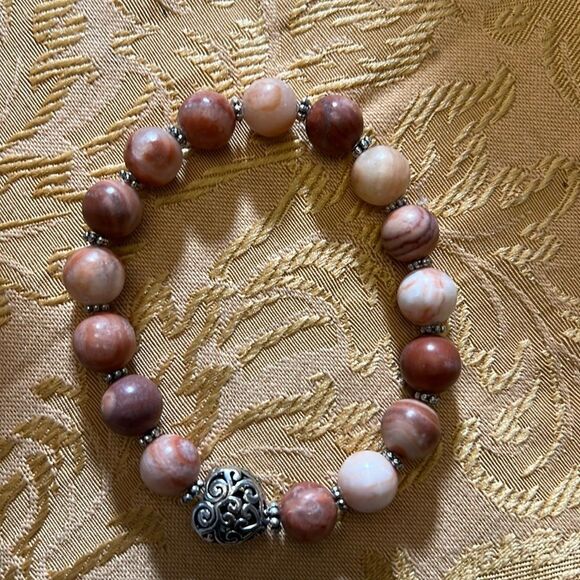 Hand Crafted Jewelry - Handcrafted beaded bracelet with metal bead detail